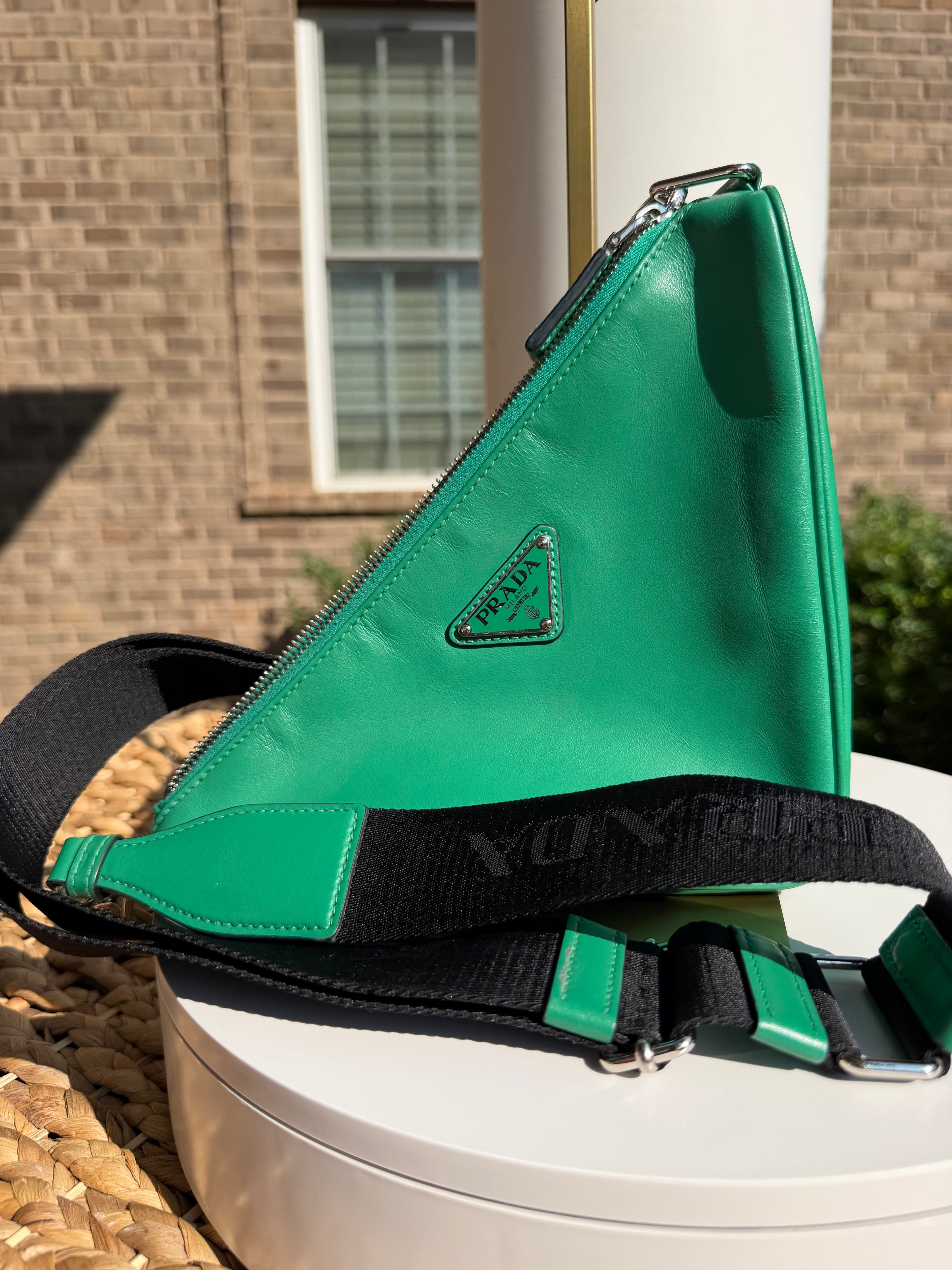 Prada Green Triangle Crossbody