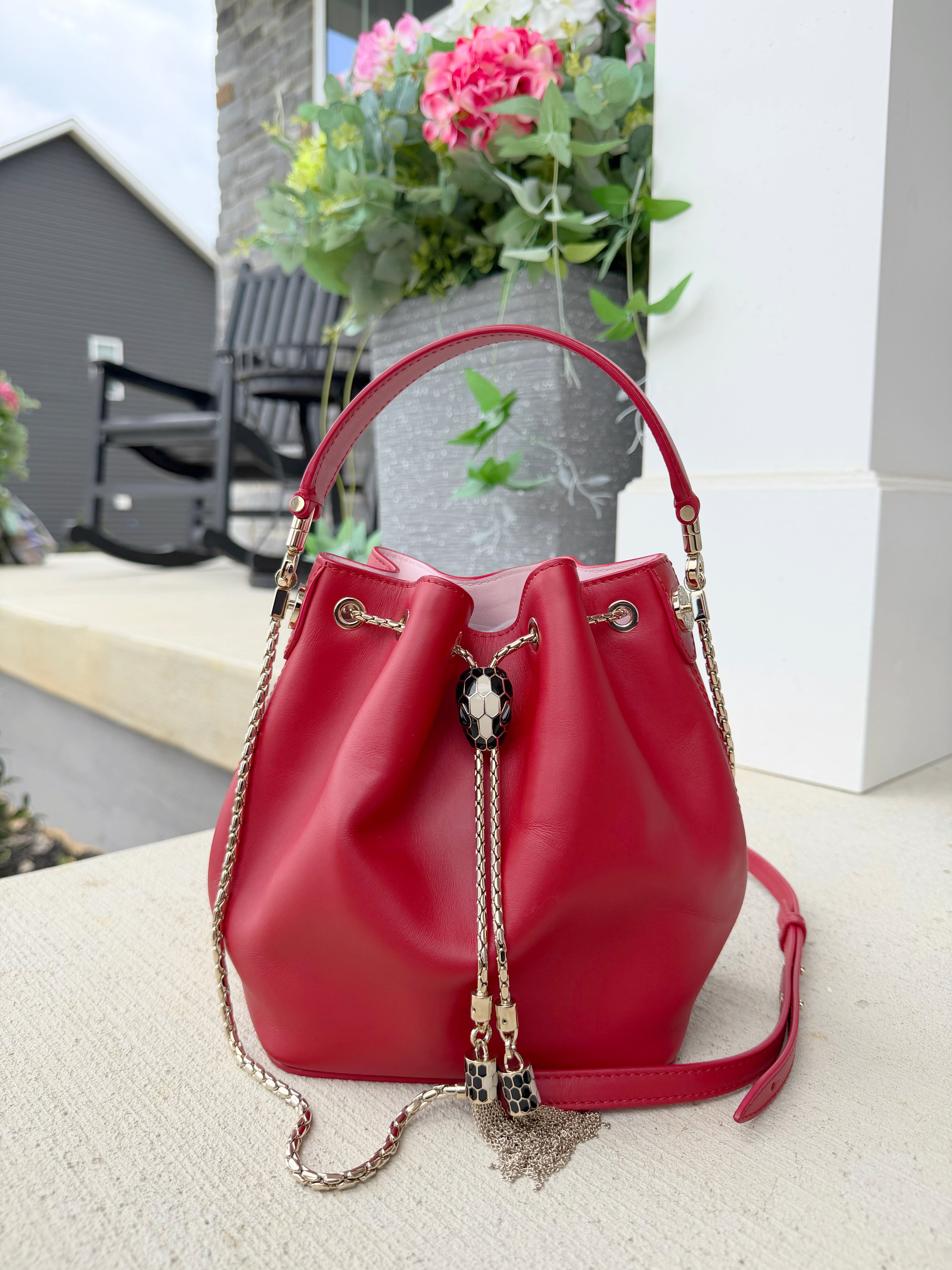 Bvlgari Bucket Bag Red