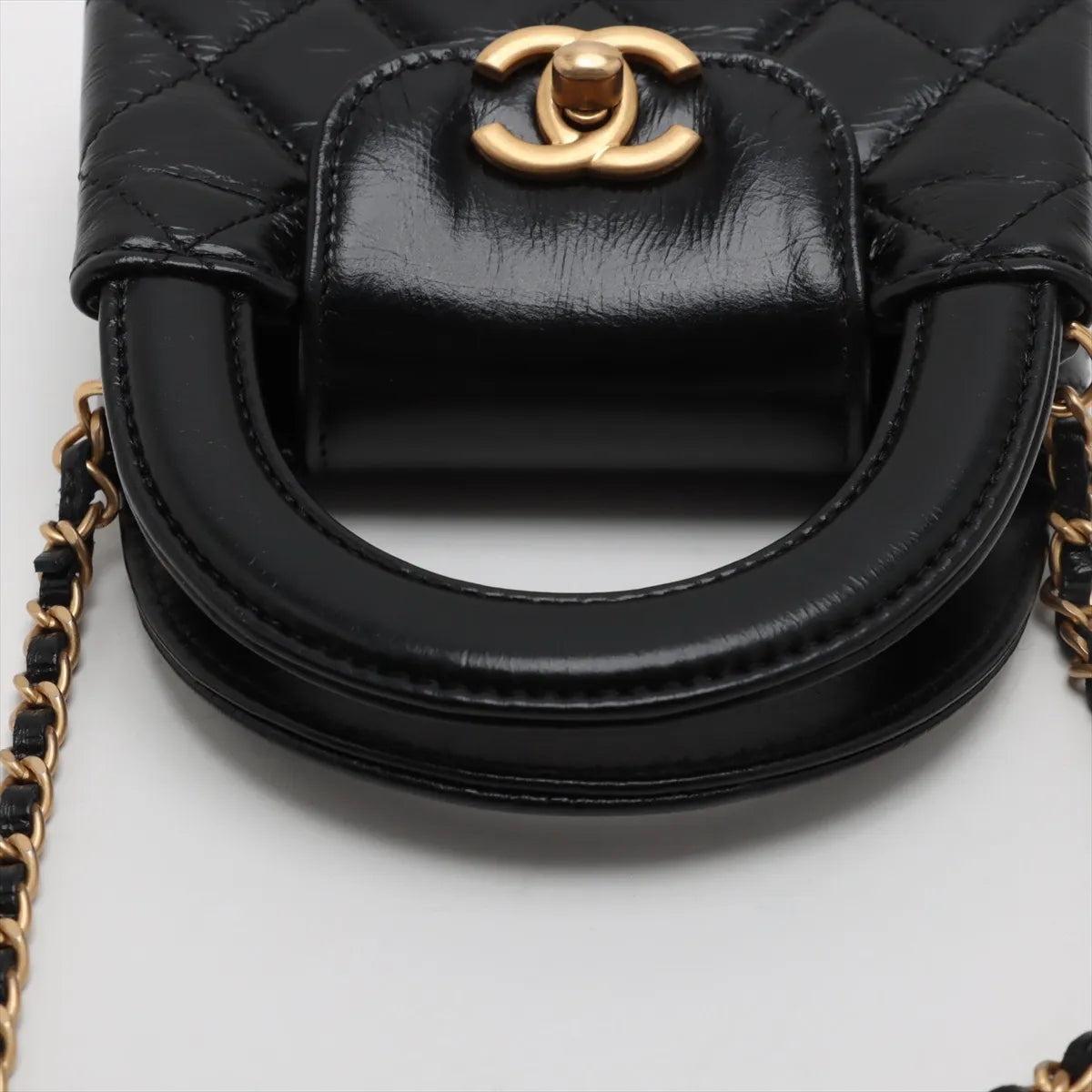 Chanel Shiny Aged Calfskin Quilted Nano Kelly Shopper