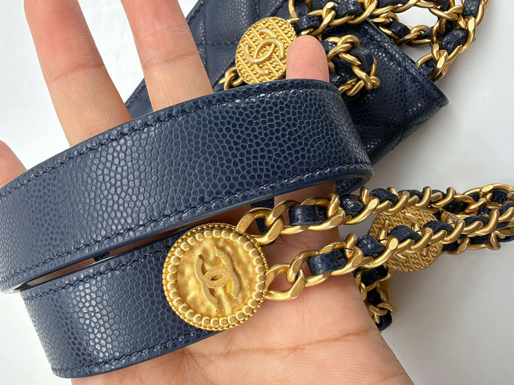 Chanel Navy Caviar Mini Crossbody