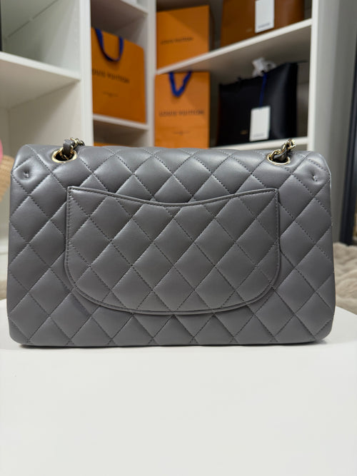 Chanel Double Flap Lambskin Grey