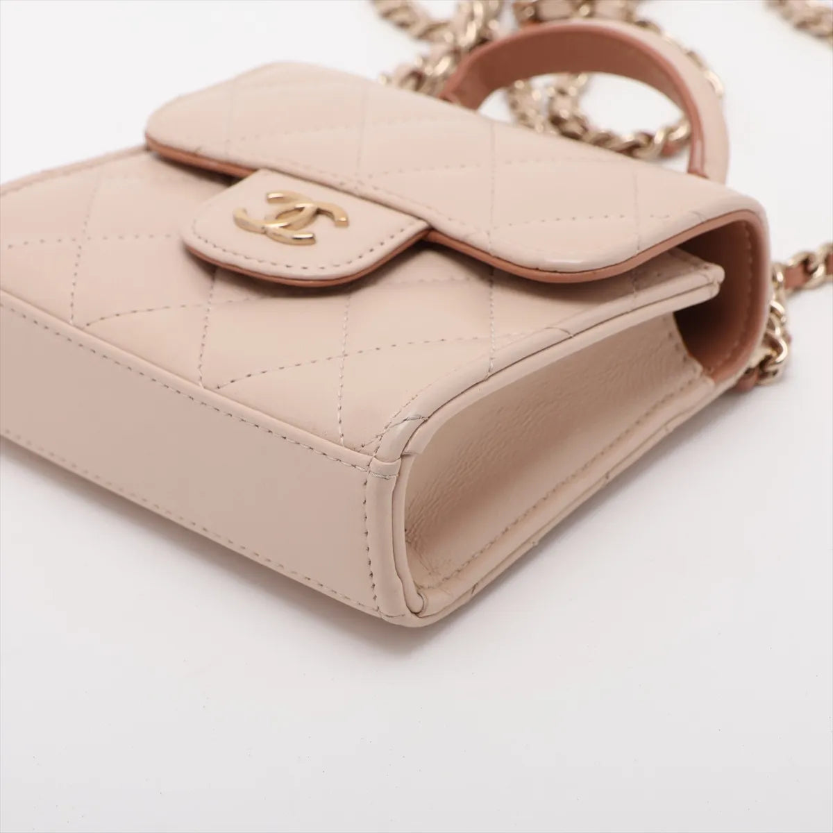 Chanel Matelasse Lambskin Top Handle Beige