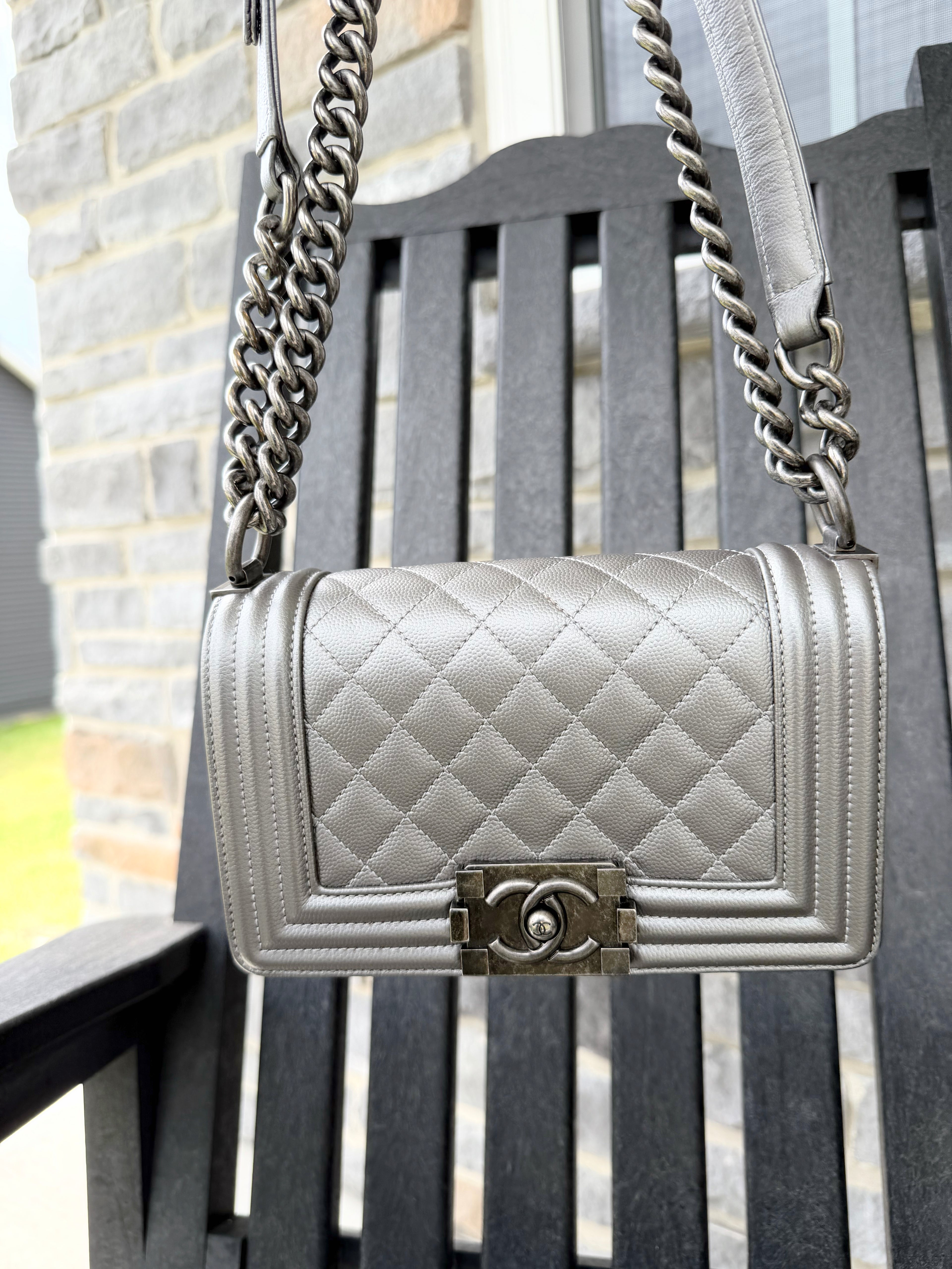 Chanel Boy Small Silver