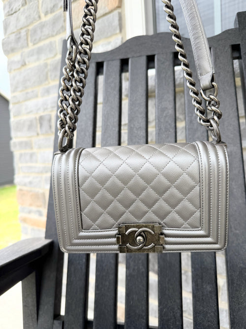 Chanel Boy Small Silver