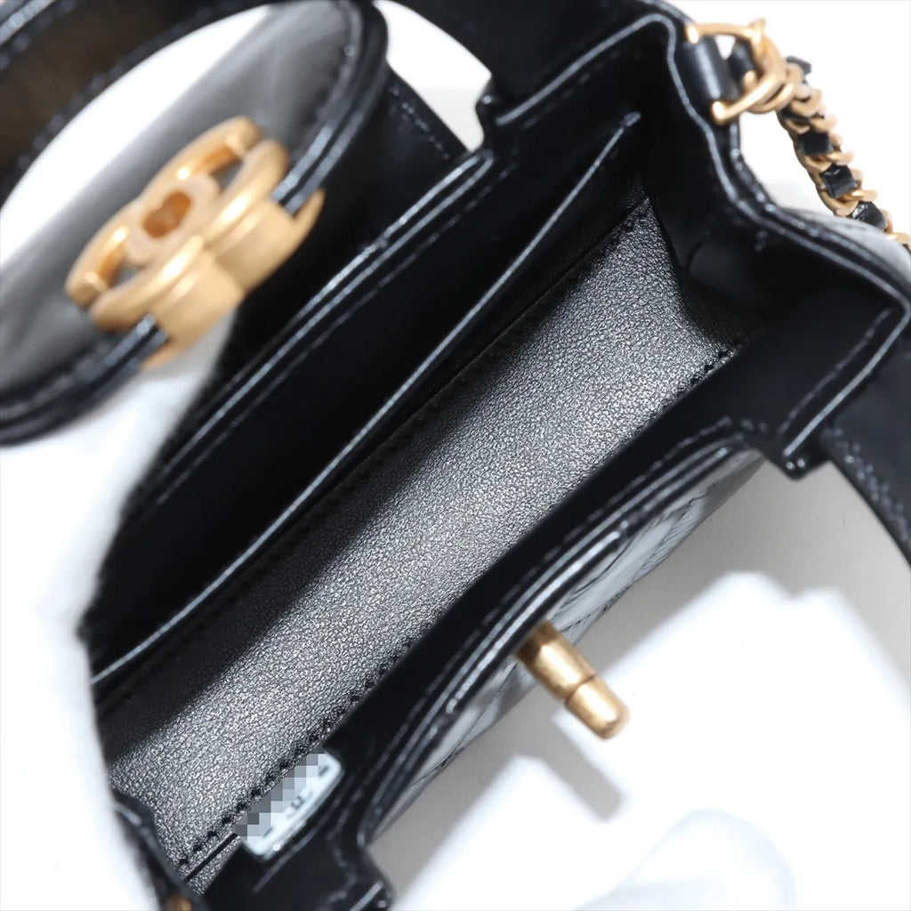 Chanel Shiny Aged Calfskin Quilted Nano Kelly Shopper