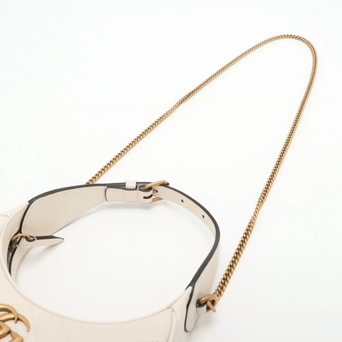 Gucci GG Marmont Leather 2 Way Shoulder Bag White