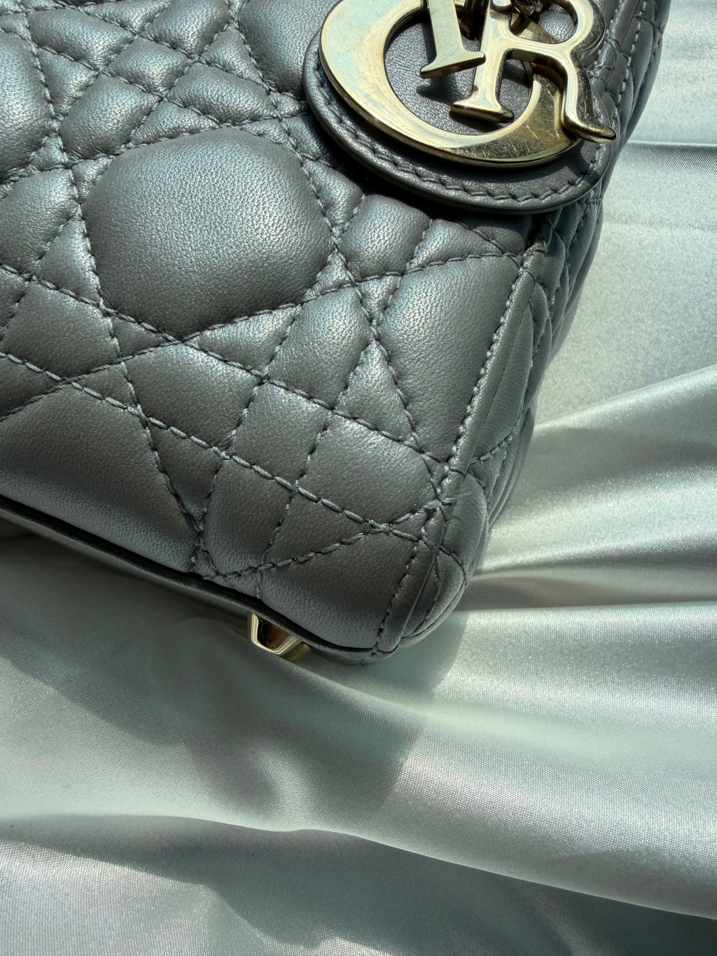 Christian Lady Dior Mini Grey