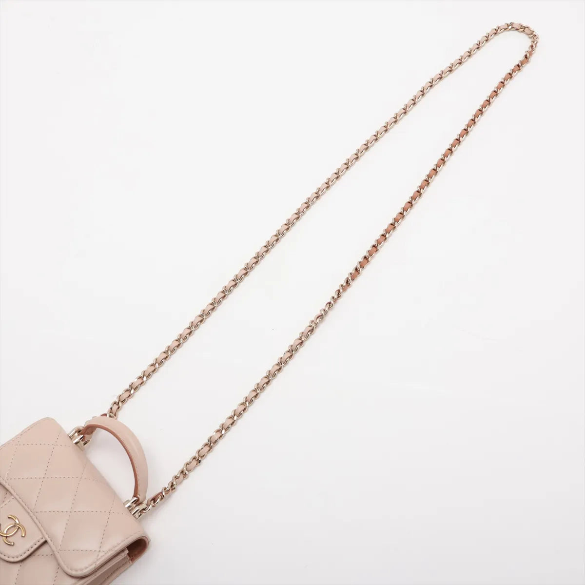 Chanel Matelasse Lambskin Top Handle Beige