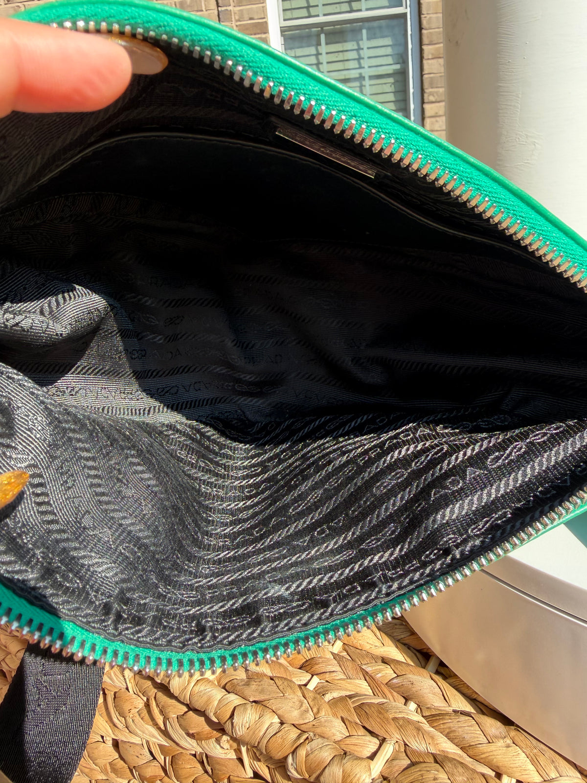 Prada Green Triangle Crossbody