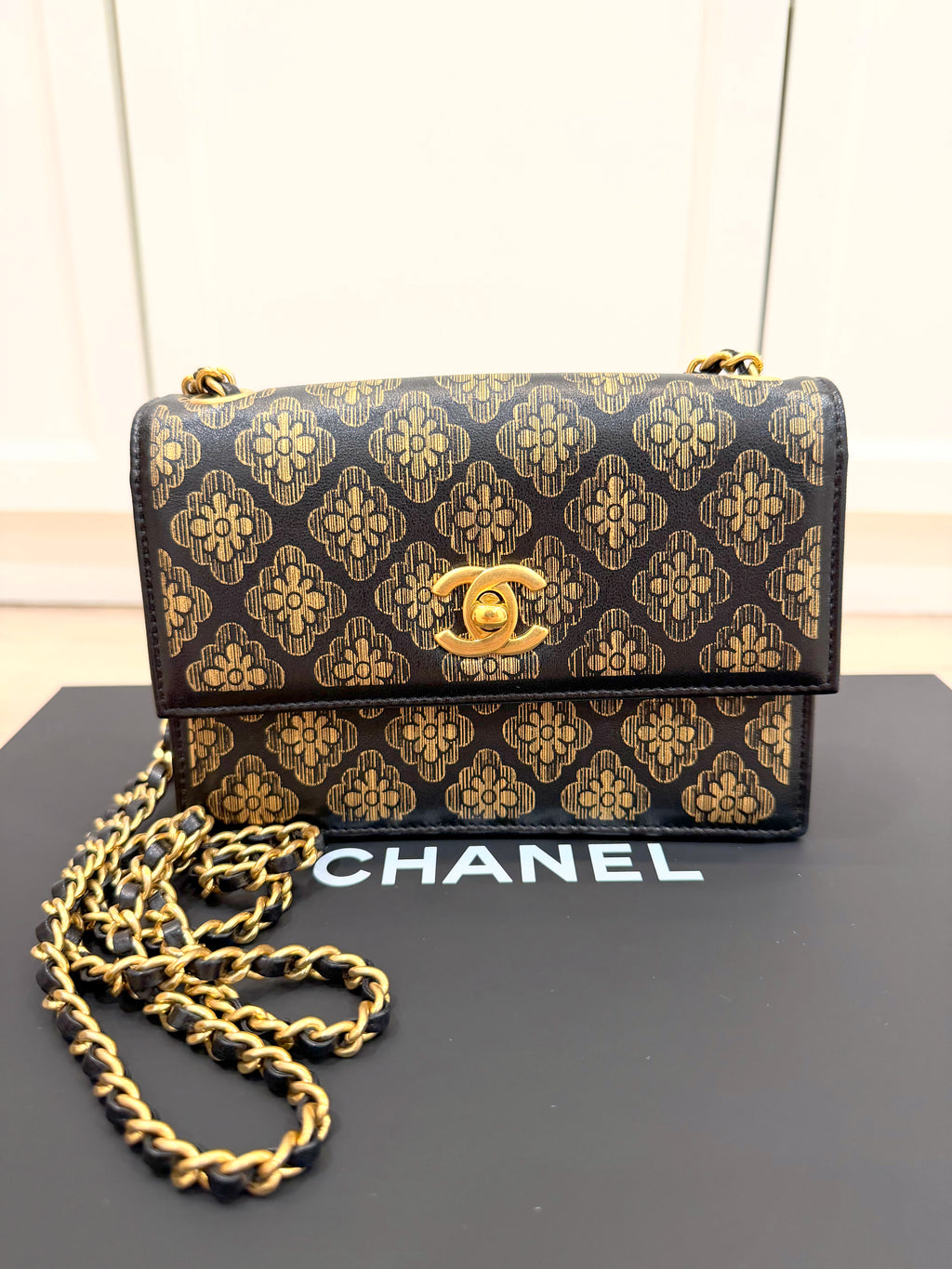 Chanel Black Gold Crossbody