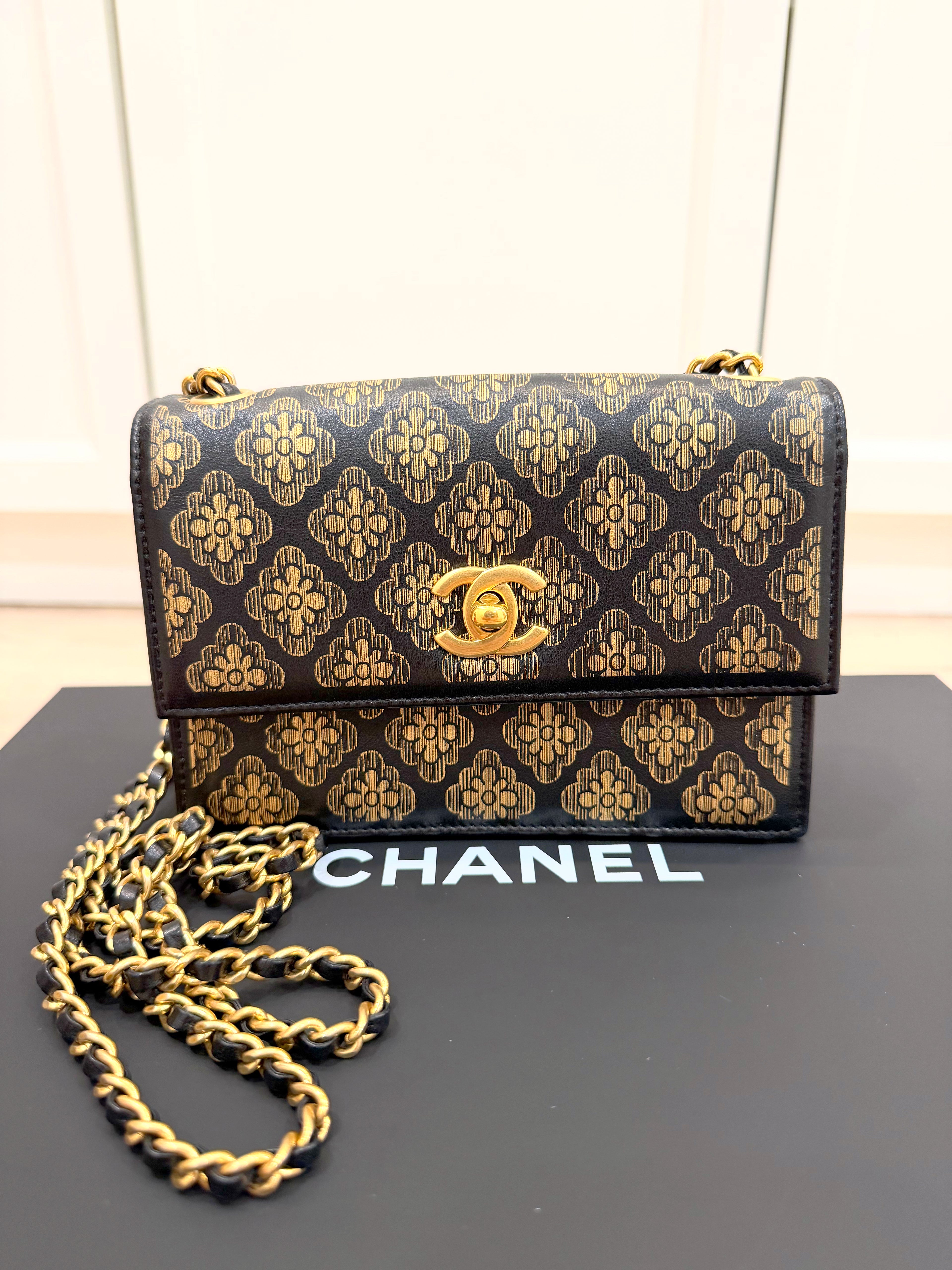 Chanel Black Gold Crossbody