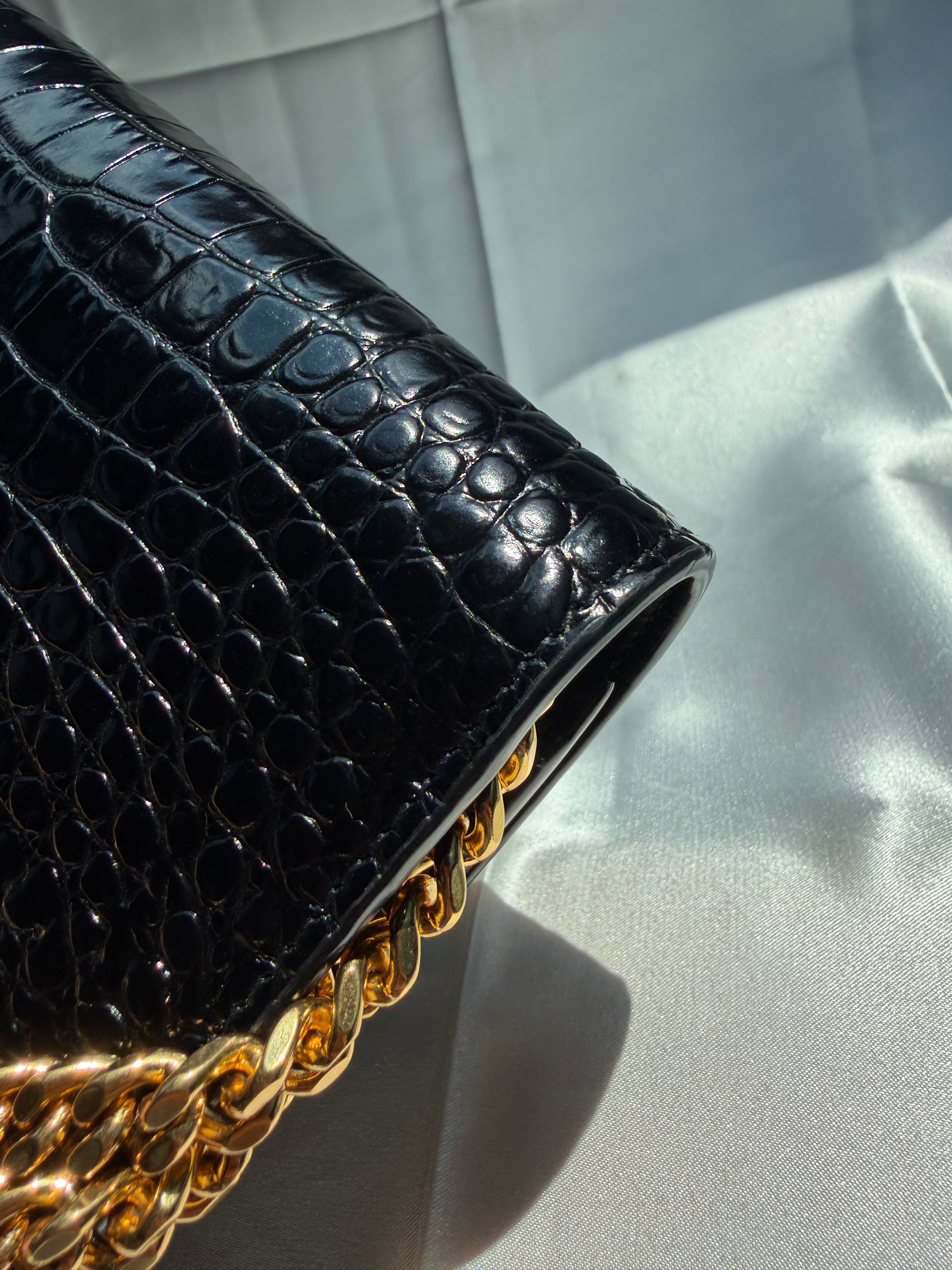 YSL Embossed Black Crossbody