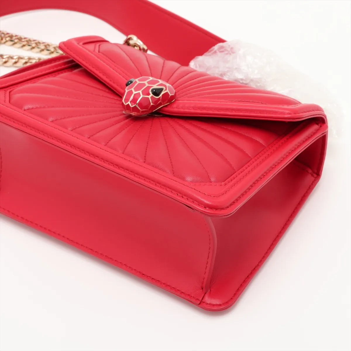 Bvlgari Diamond Blasting Top Handle / Crossbody Red