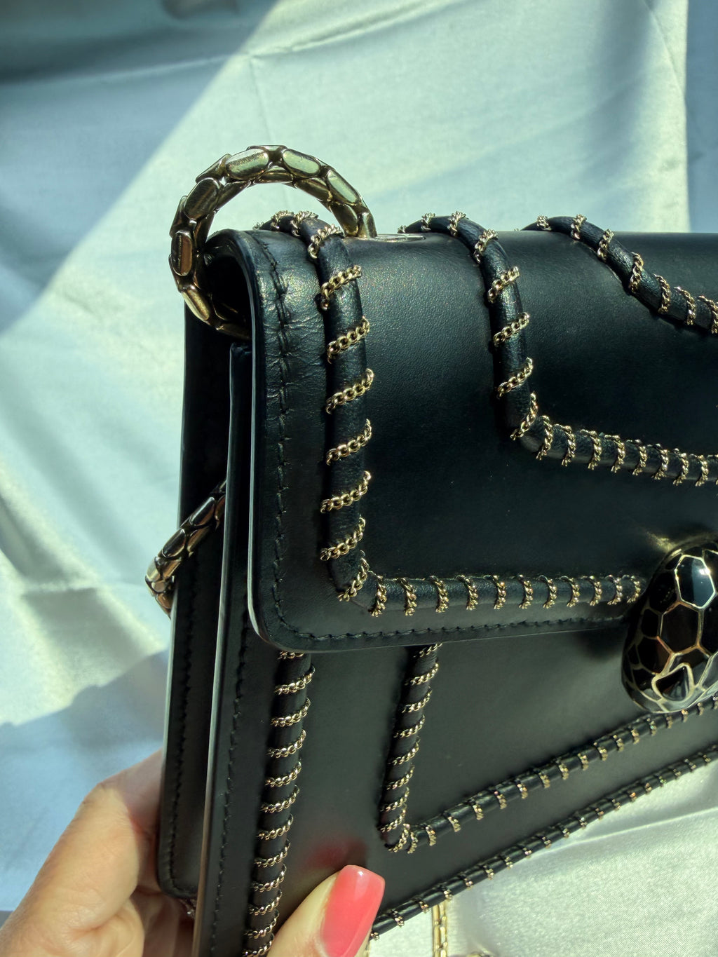 Bvlgari Black Chain Around Small Serpenti