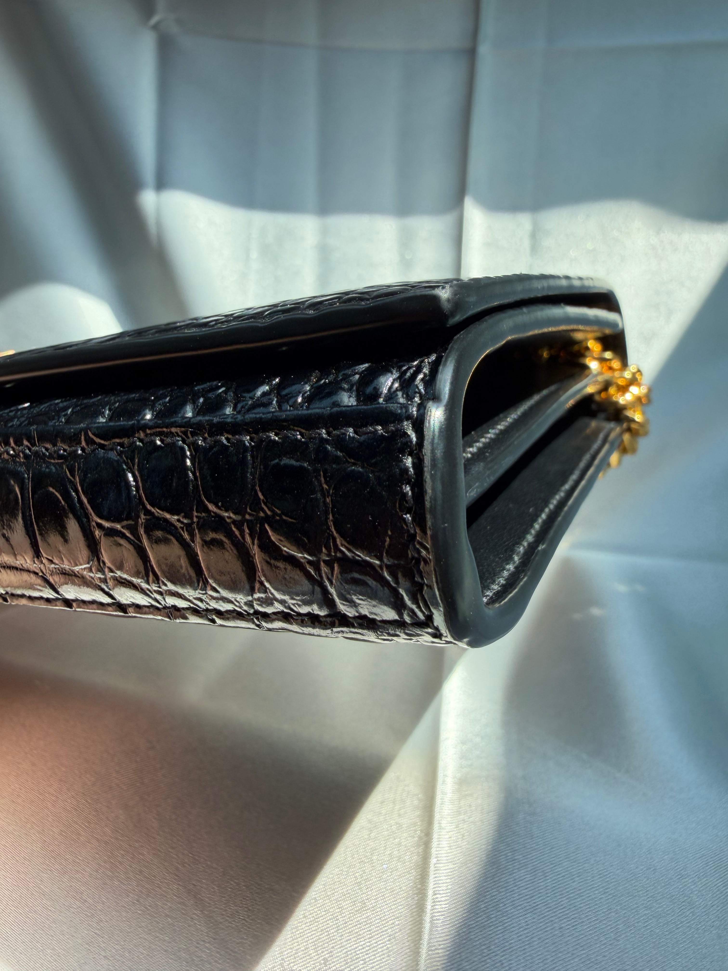 YSL Embossed Black Crossbody
