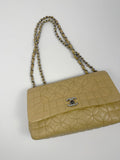 CC Logo Quilted Camellia Leather Beige