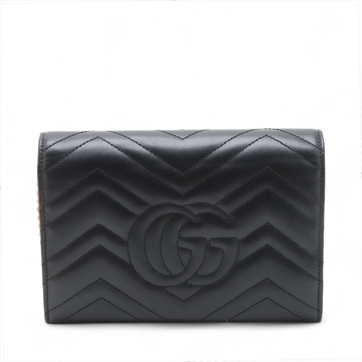 Gucci GG Marmont Leather Chain Wallet Black