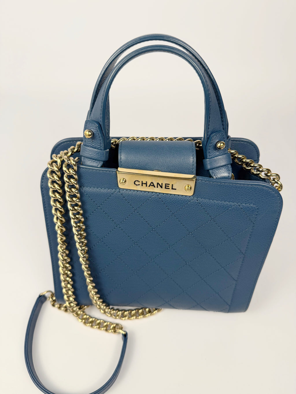 Chanel Blue Shopper Tote Crossbody