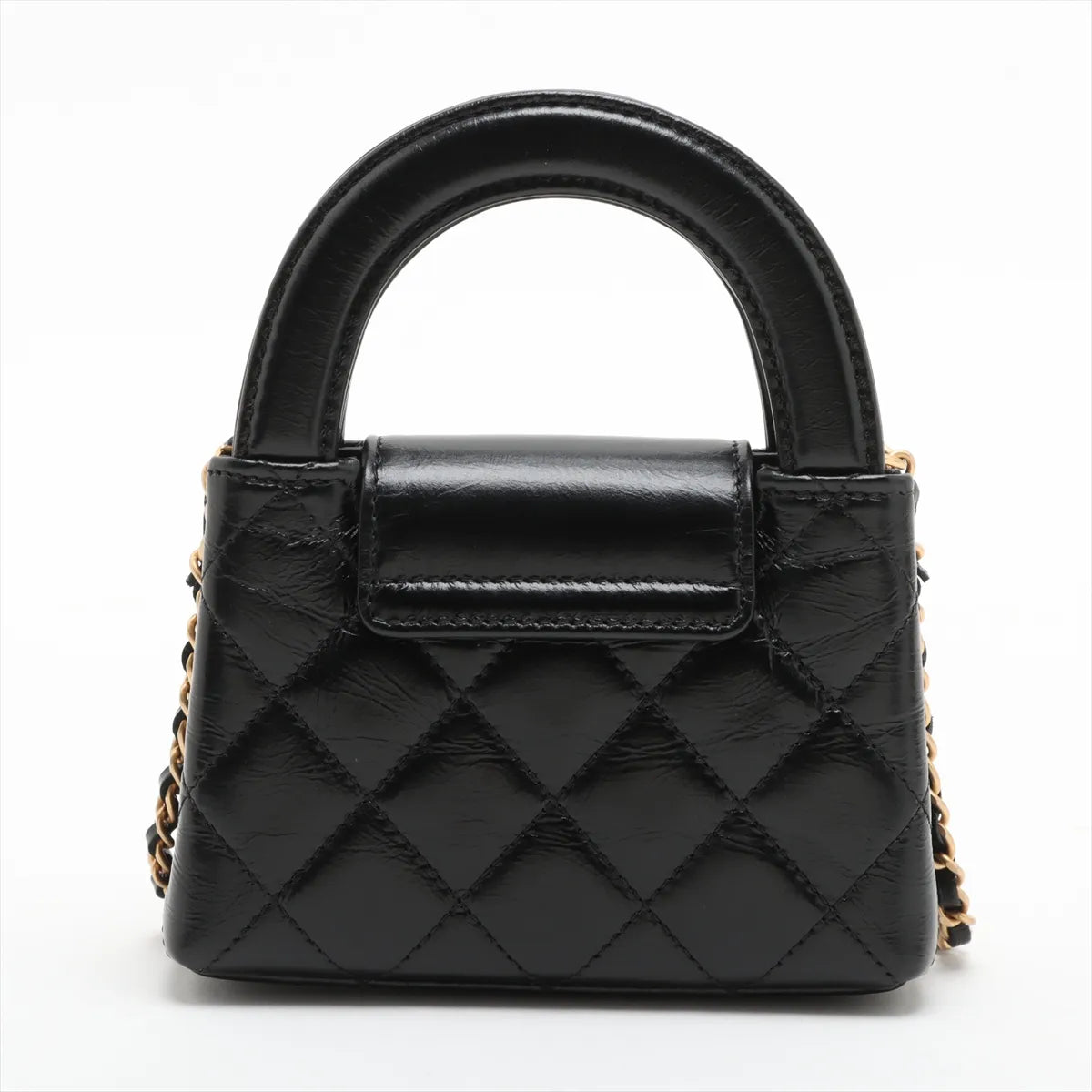 Chanel Shiny Aged Calfskin Quilted Nano Kelly Shopper