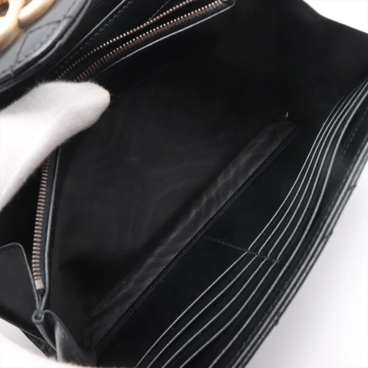Gucci GG Marmont Leather Chain Wallet Black