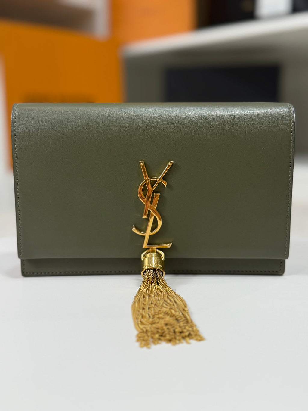 YSL Tassel Crossbody Olive