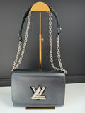 Louis Vuitton Silver Hardware Black Twist