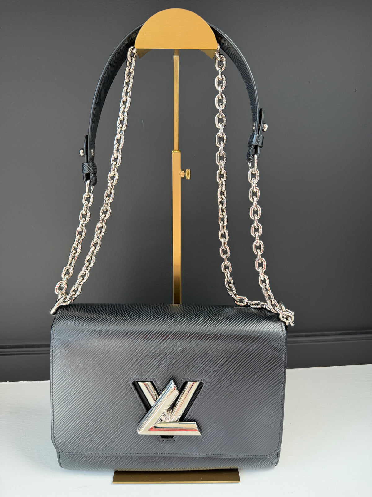 Louis Vuitton Silver Hardware Black Twist