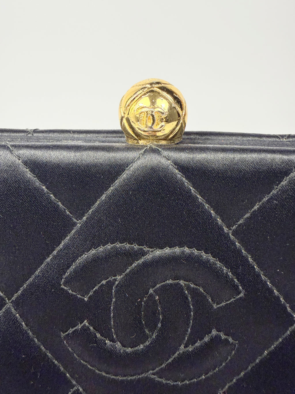 Chanel Quilted Satin Kisslock