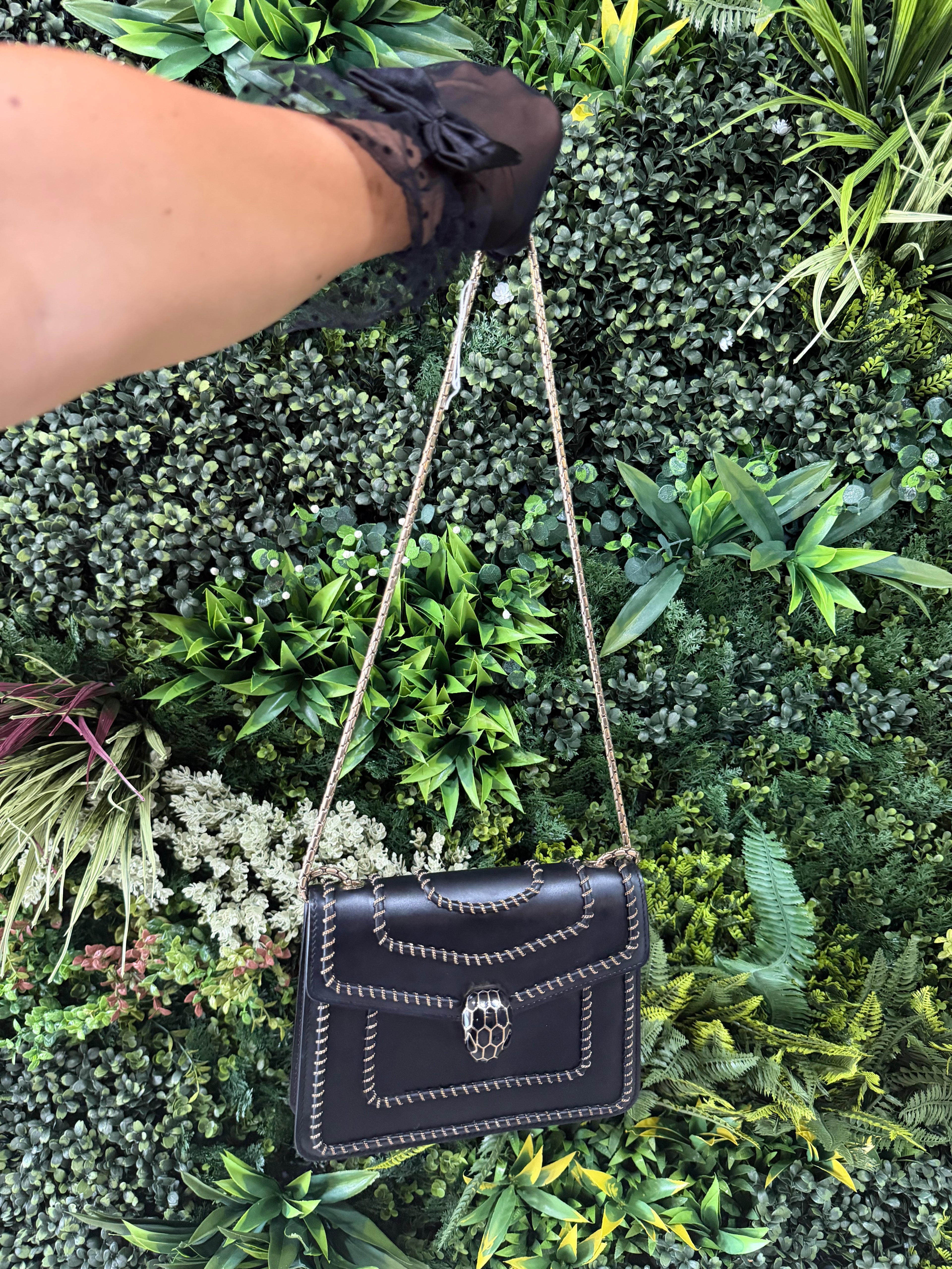 Bvlgari Black Chain Around Small Serpenti