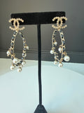 Chanel Pearl Hoops