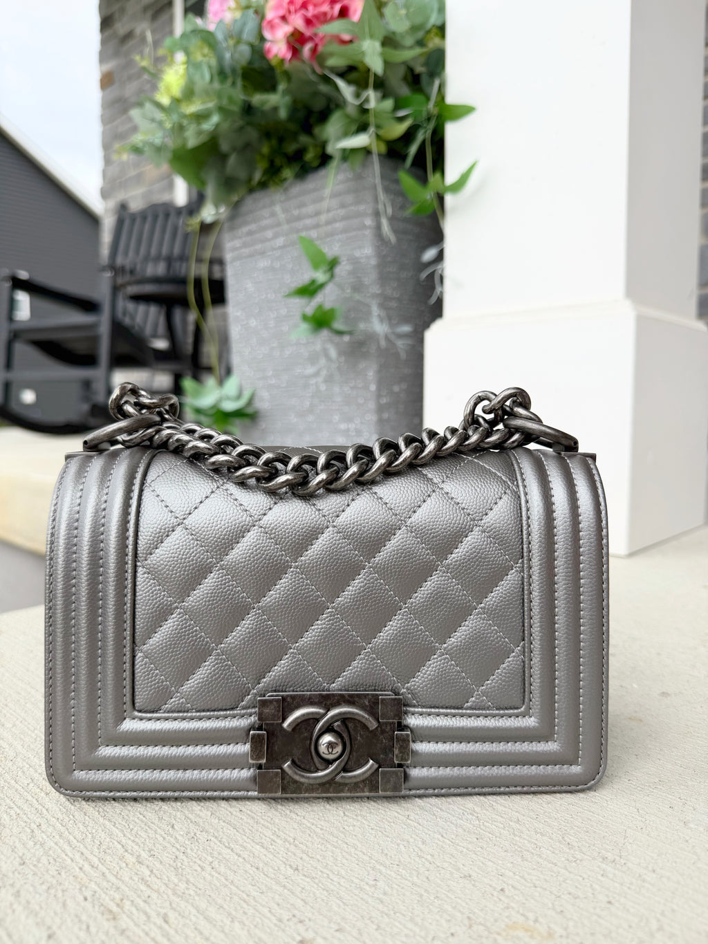 Chanel Boy Small Silver