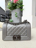 Chanel Boy Small Silver