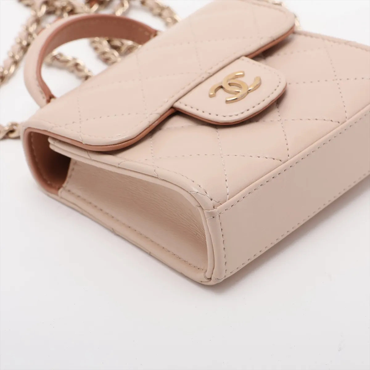 Chanel Matelasse Lambskin Top Handle Beige