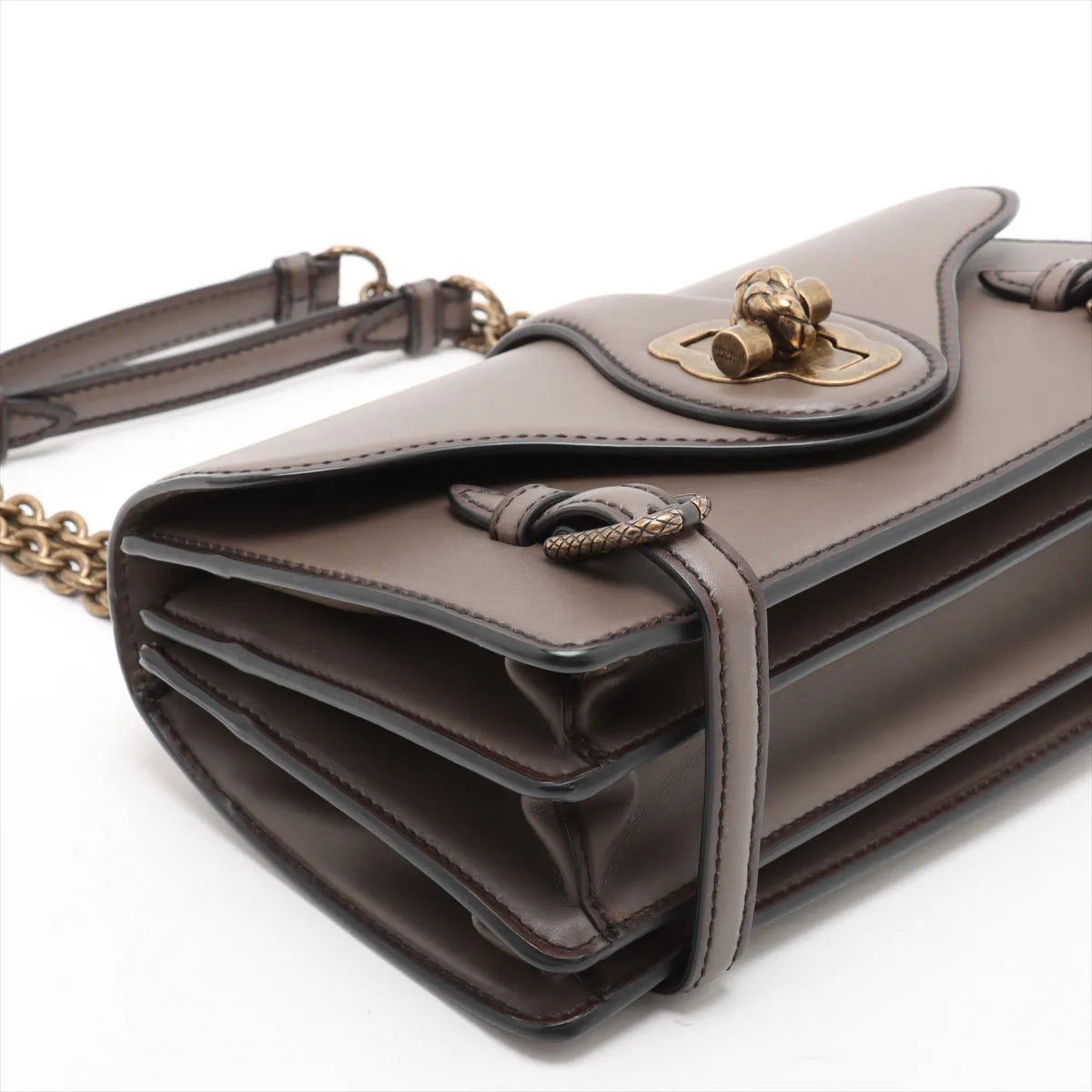 Bottega Veneta City Knot Leather Chain Shoulder Bag Brown
