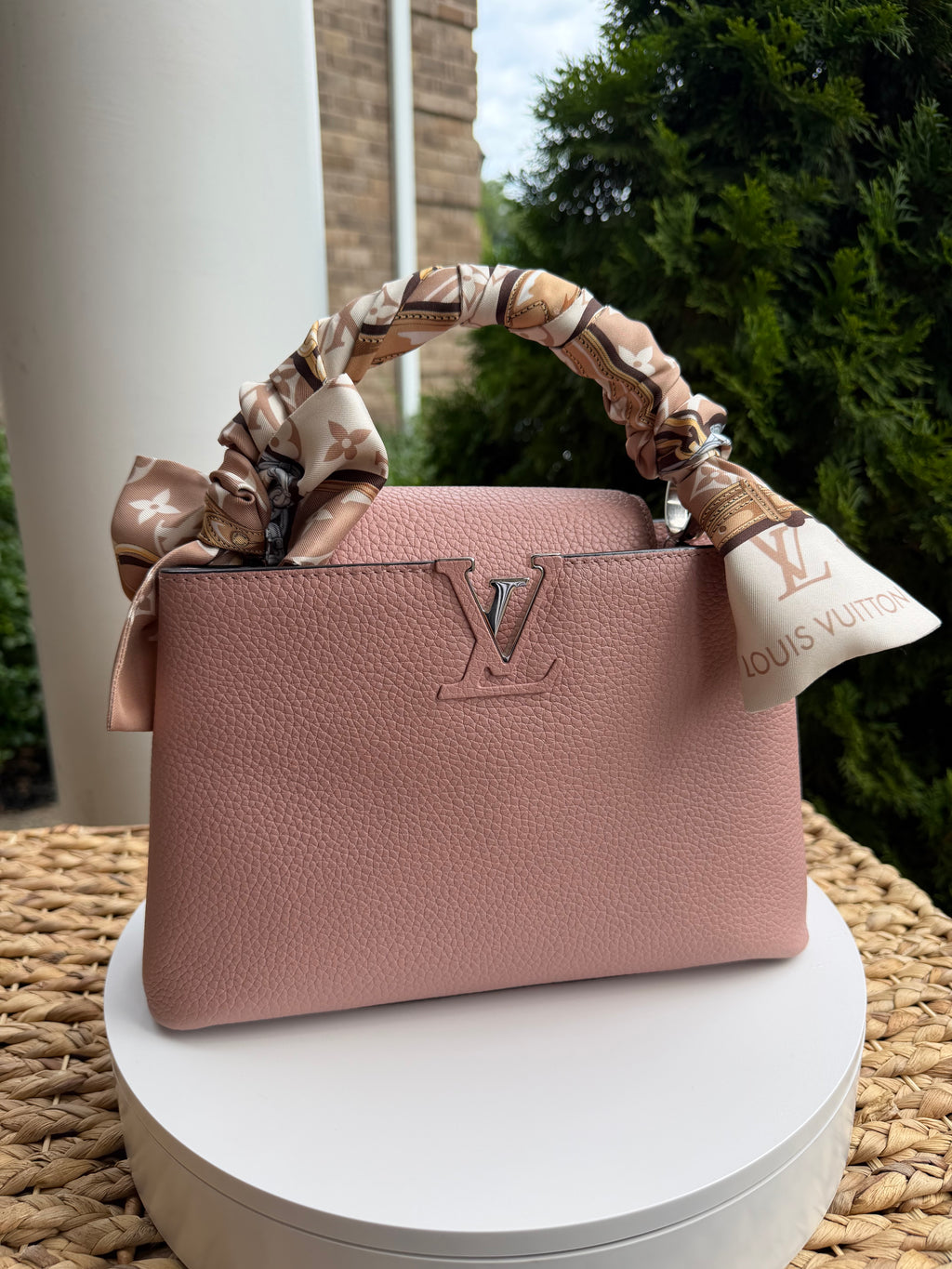 Louis Vuitton Capuchine BB Pink with Twilly