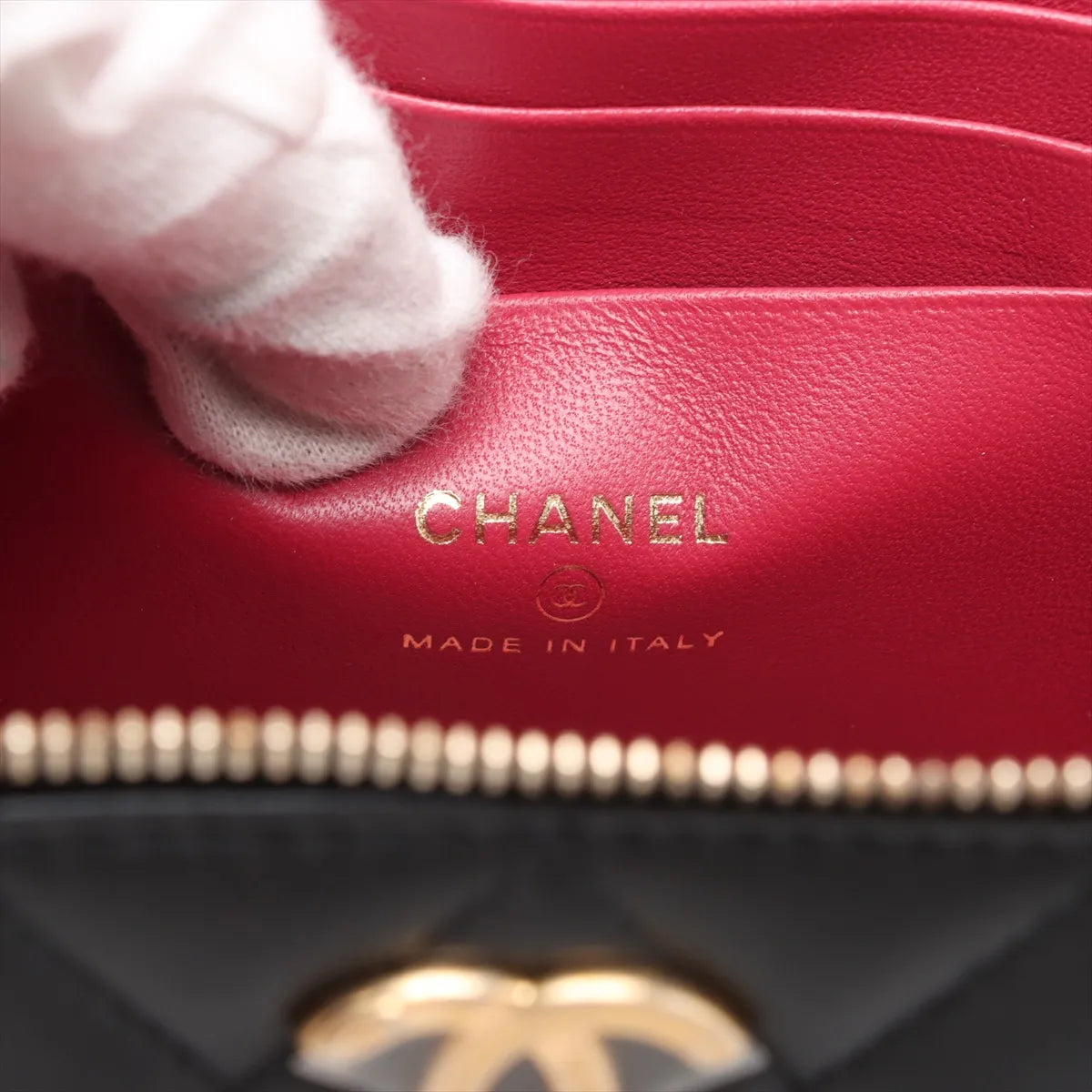 Chanel Matelasse Lambskin Chain Shoulder Bag Vanity Black