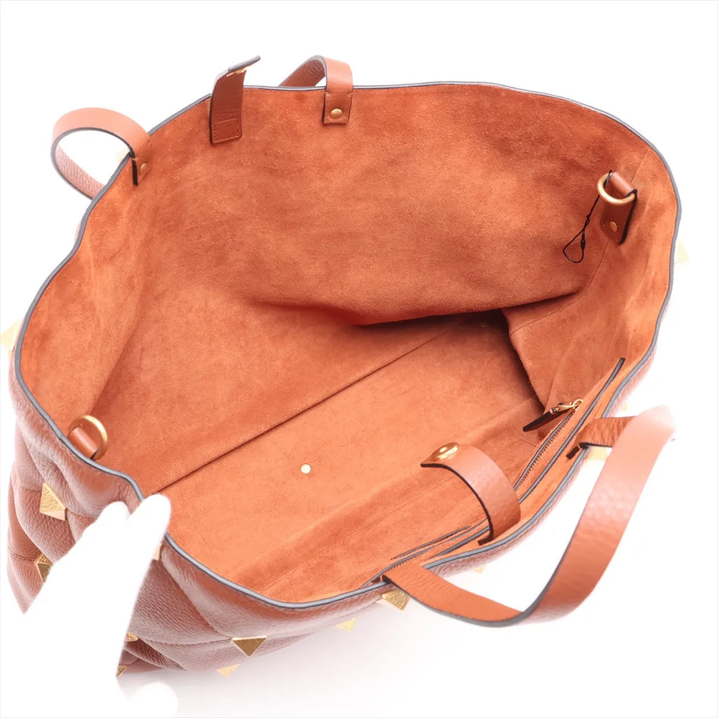 Valentino Garavani Roman Stud Tote Bag Brown