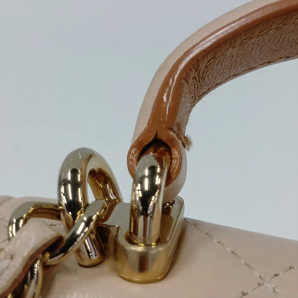 Chanel Matelasse Lambskin Top Handle Beige