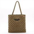 Prada Logo Raffia Tote Khaki