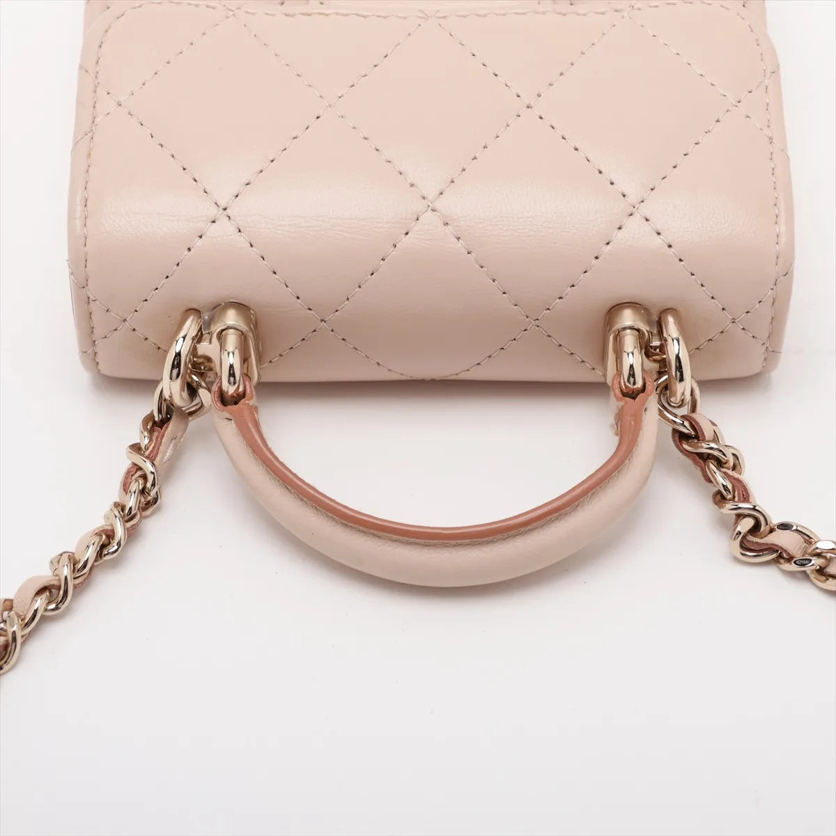 Chanel Matelasse Lambskin Top Handle Beige