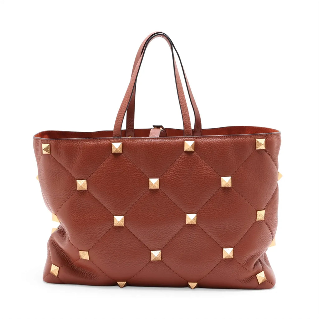 Valentino Garavani Roman Stud Tote Bag Brown