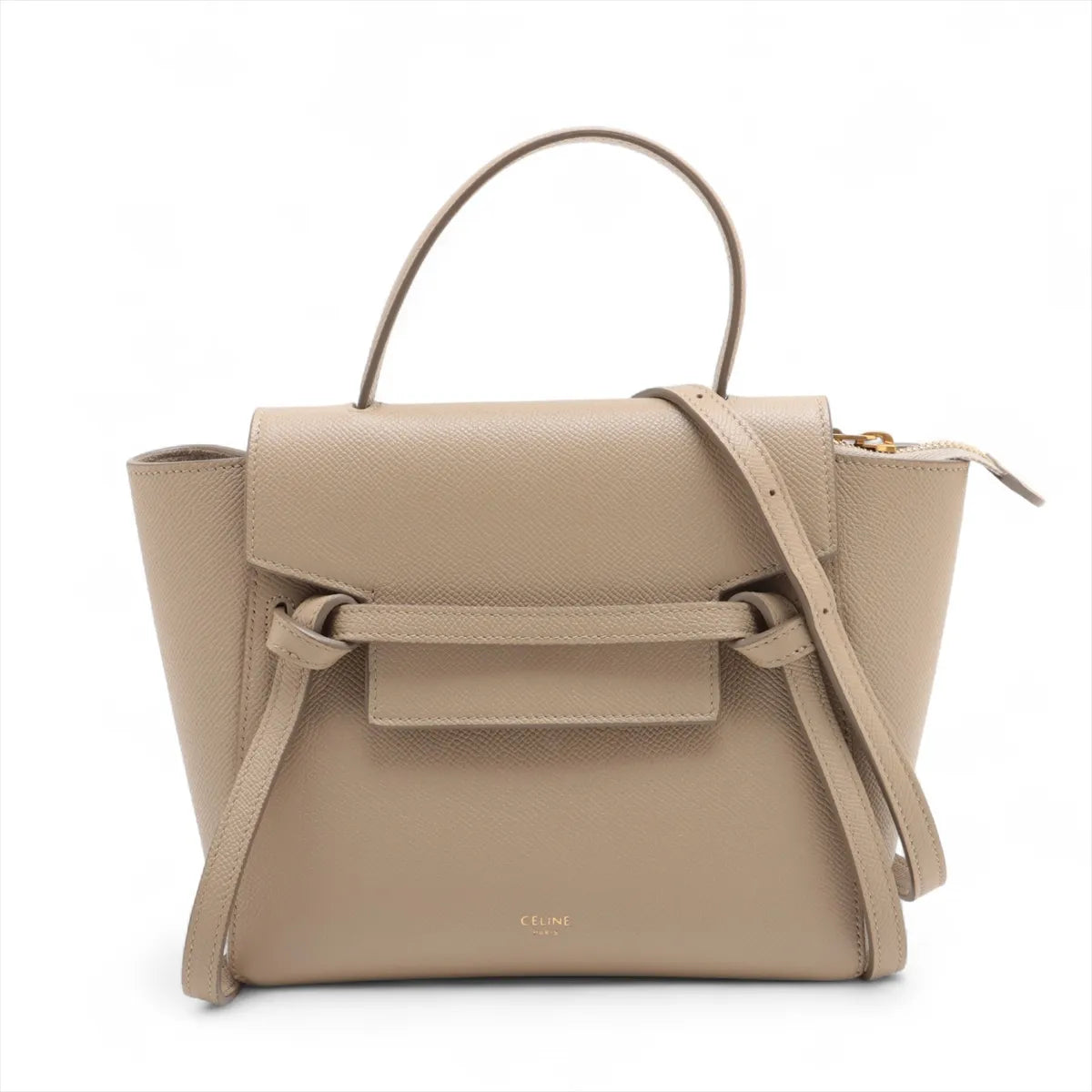 Celine Nano Leather 2 Way Handbag Beige