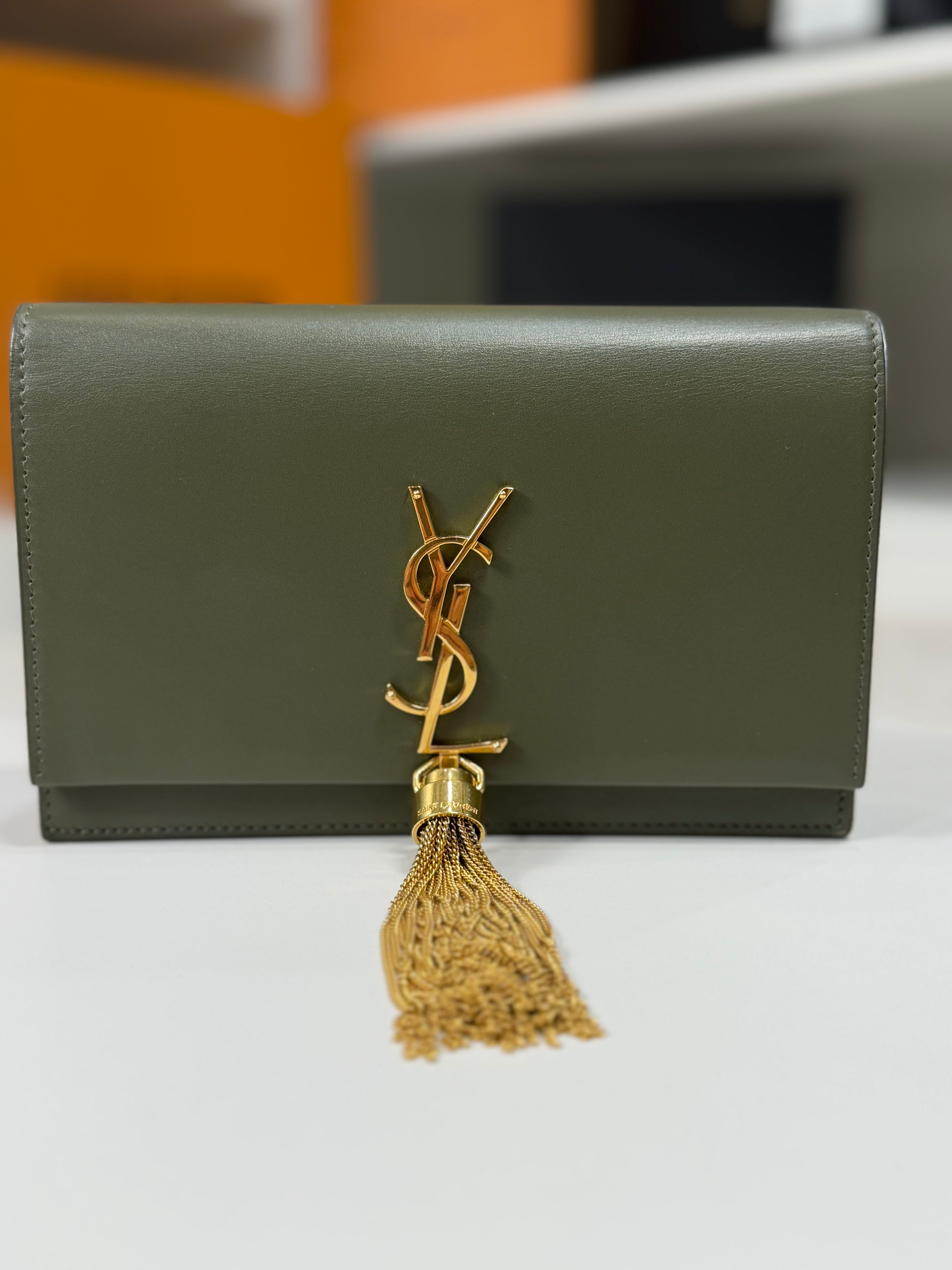 YSL Tassel Crossbody Olive