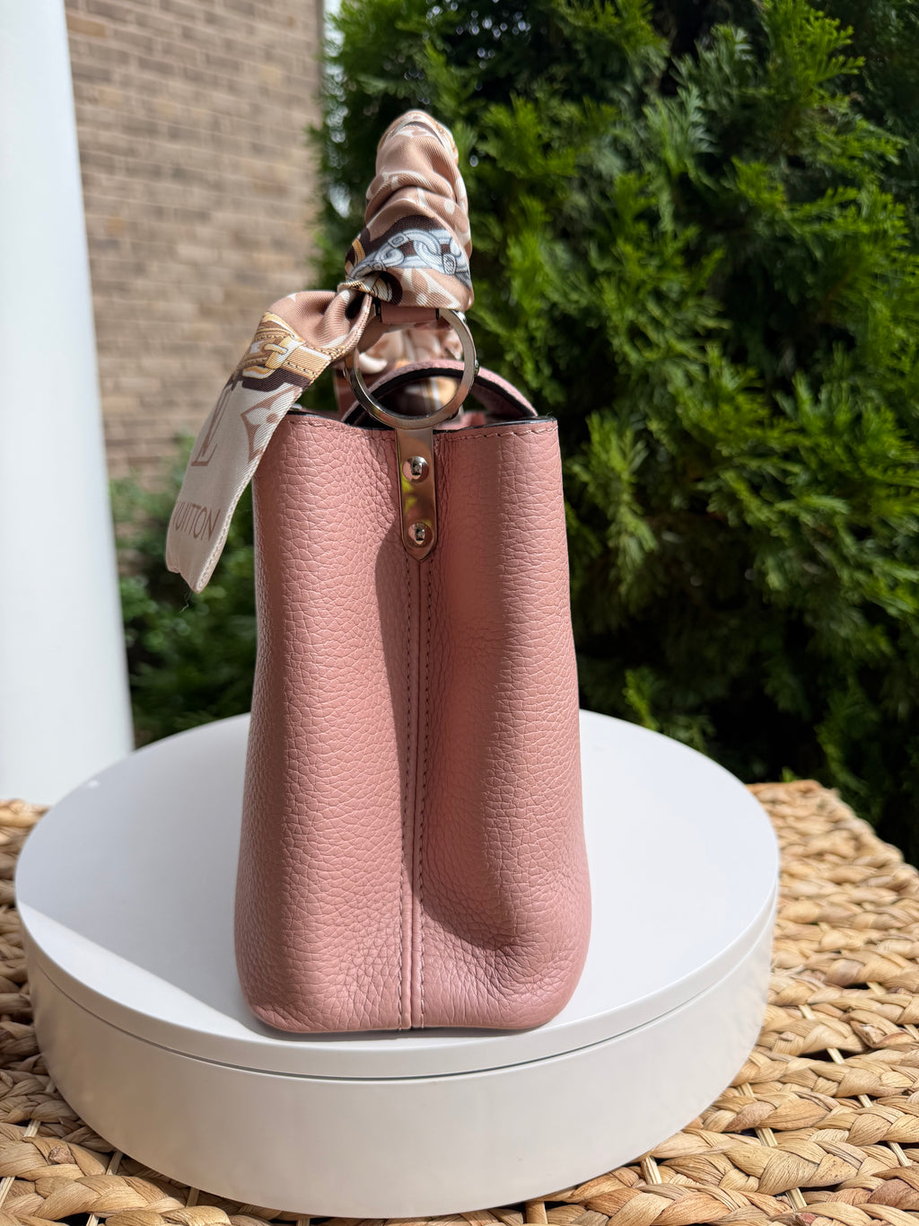 Louis Vuitton Capuchine BB Pink with Twilly