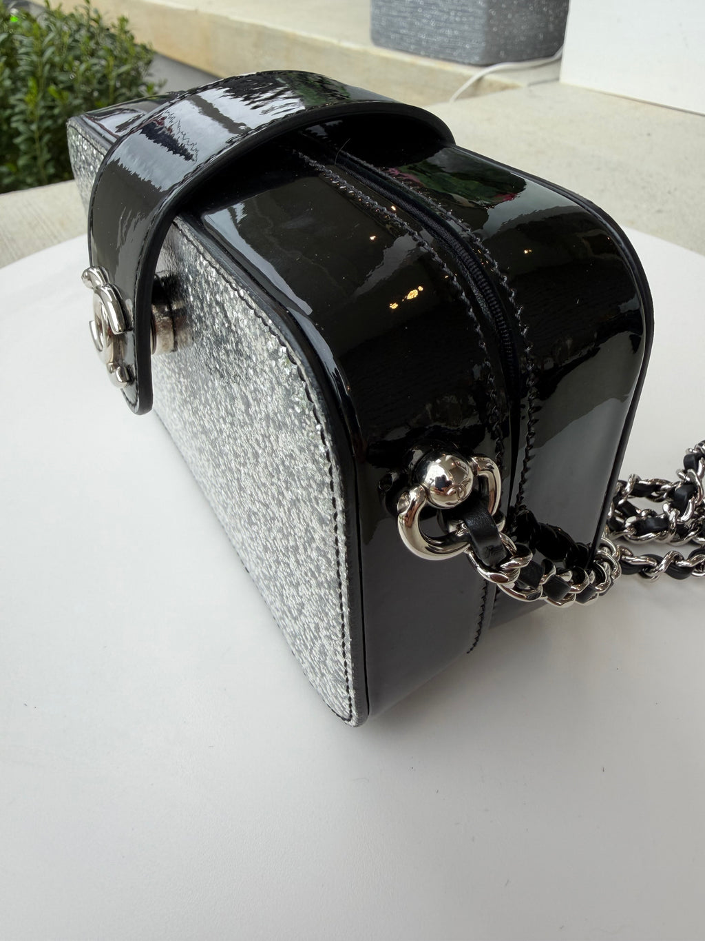 Chanel Crossbody Patent Black