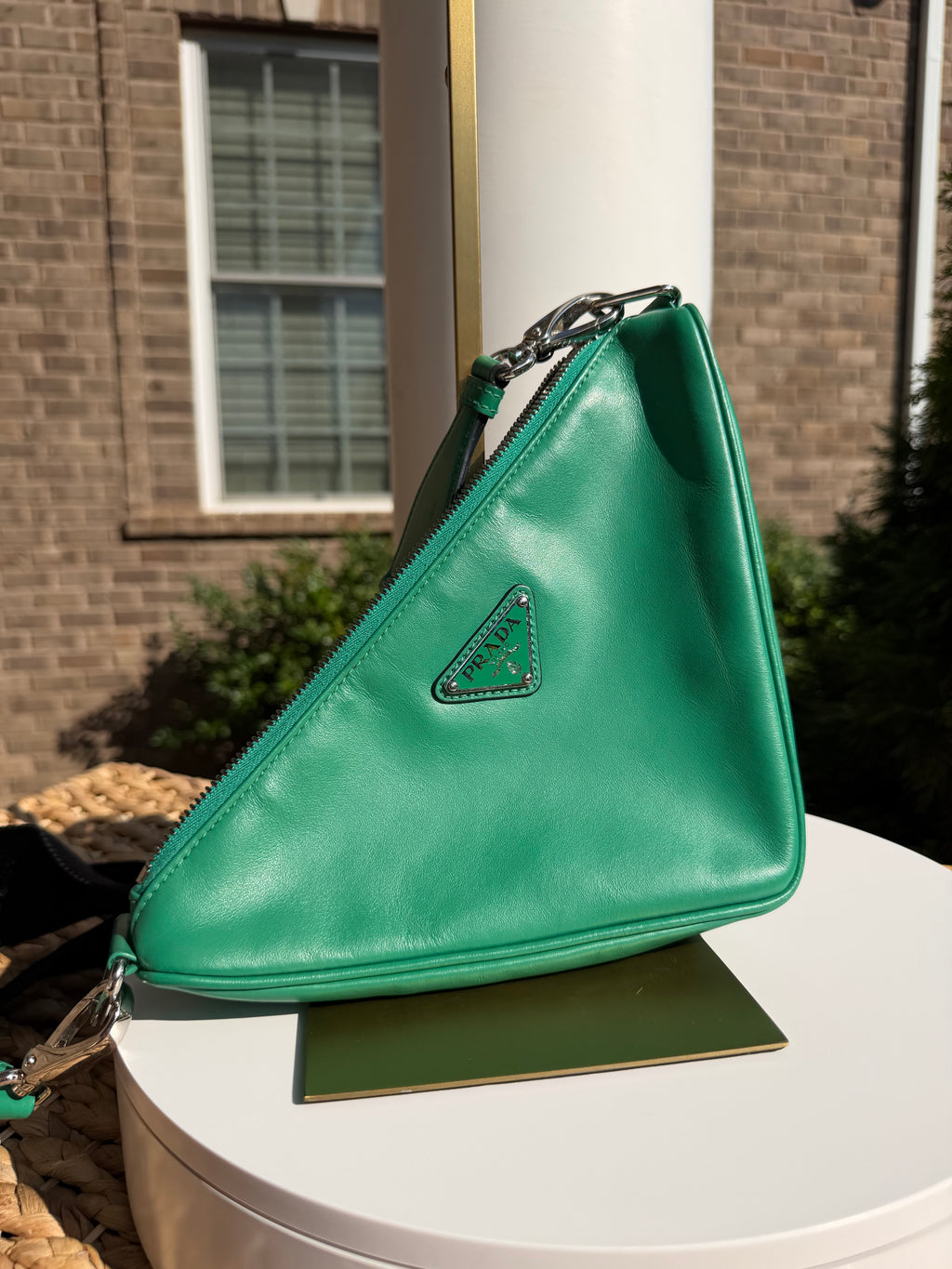 Prada Green Triangle Crossbody