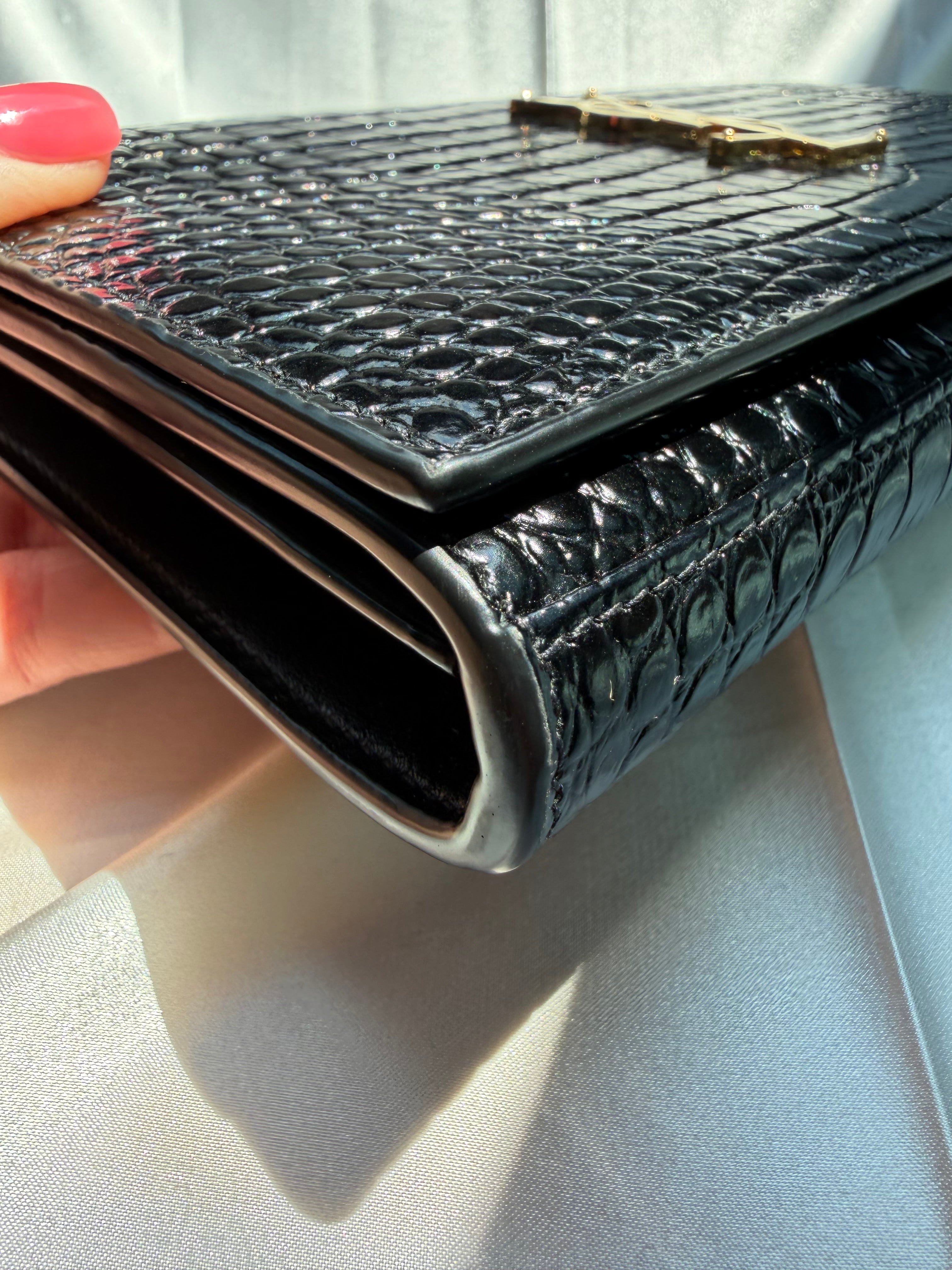 YSL Embossed Black Crossbody