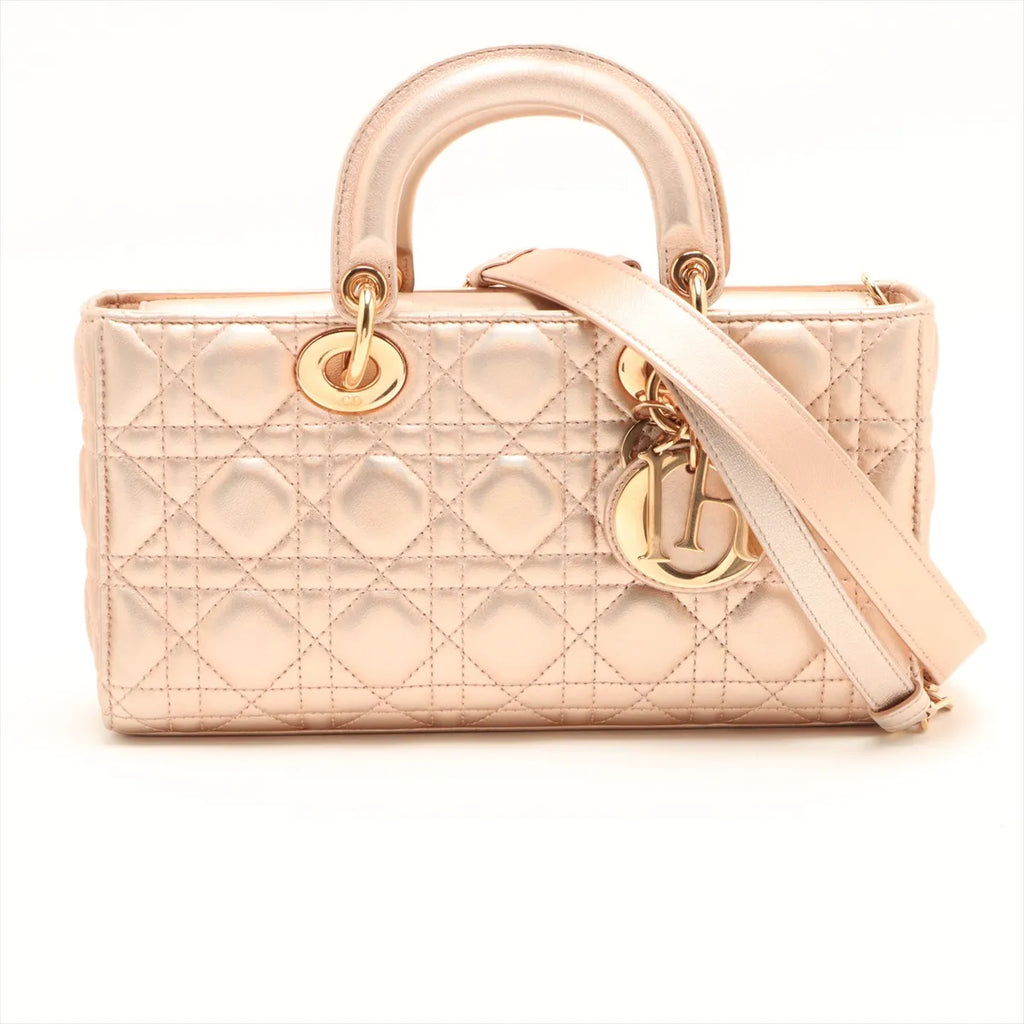 Christian Dior Lady Dejoy Leather Iridescent Gold