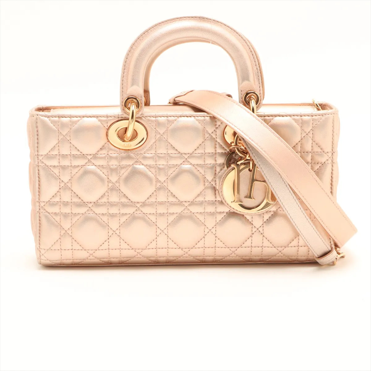 Christian Dior Lady Dejoy Leather Iridescent Gold