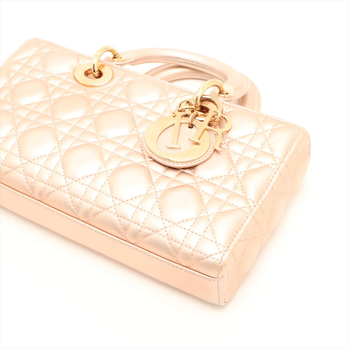 Christian Dior Lady Dejoy Leather Iridescent Gold